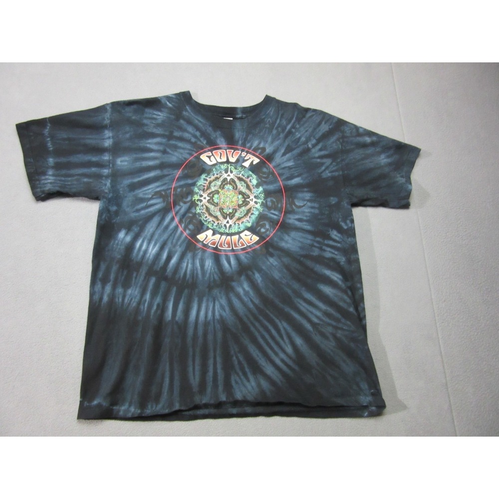 Vintage Gov't Mule Shirt Men Large Black Blue Tie Dye Tour Sundog Hand Dyed